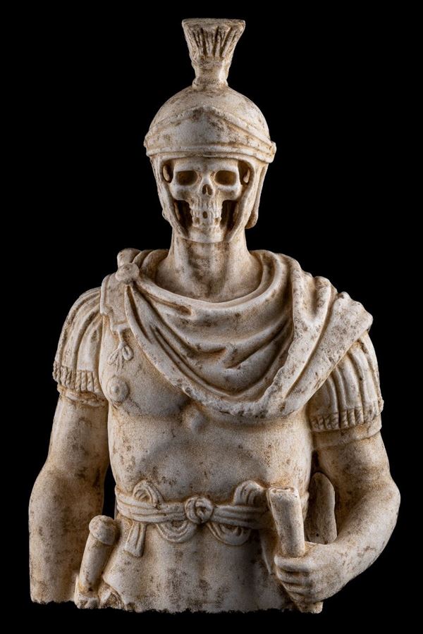 Guerriero romano con volto di Vanitas
