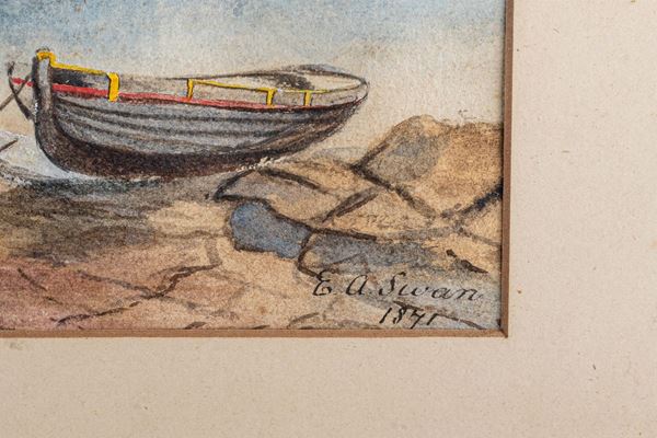 Scorcio di marina (Inghilterra, seconda metà XIX secolo) - Acquarello su  carta - Asta Fine Art e arredi con una selezione di opere proveniente da un  collezionista privato - DAMS Casa d'Aste