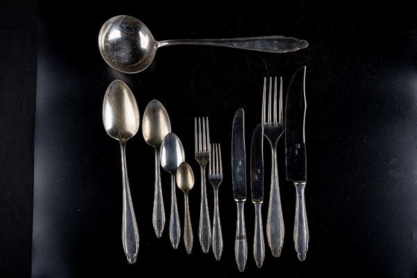 Nickel silver cutlery set for 12 people