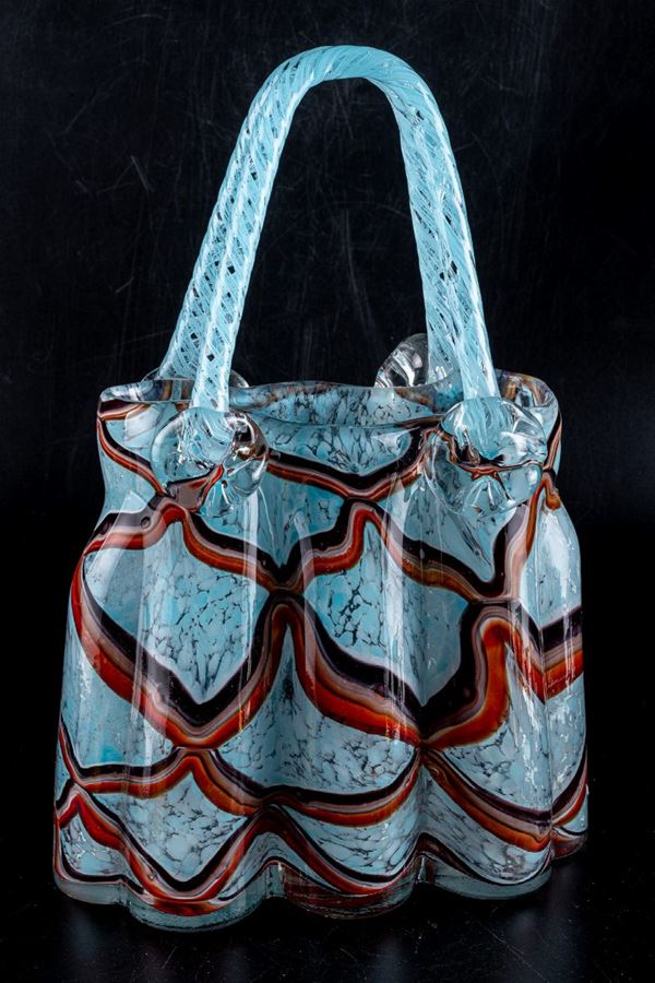 Handbag in polychrome glass
