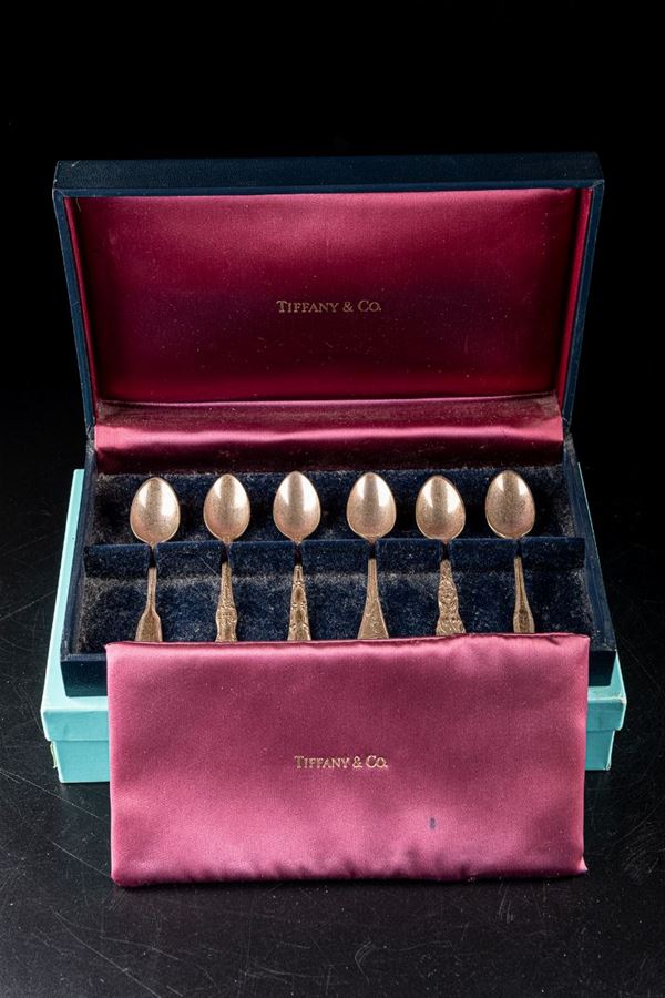 Lotto di 6 cucchiaini Tiffany &amp; co. in argento 925
