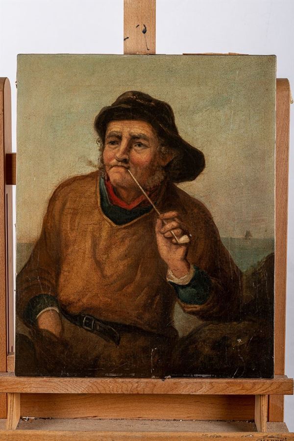 Portrait of fisherman with pipe