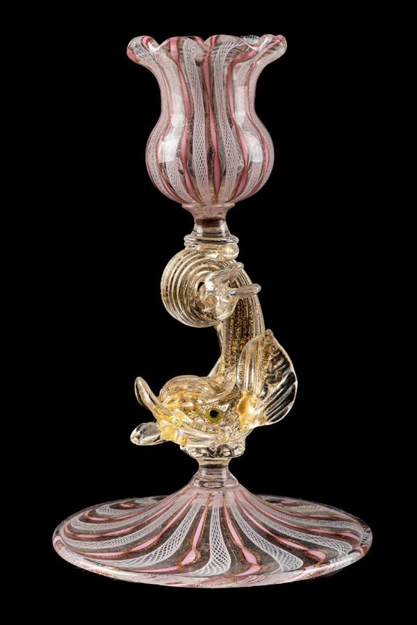 Murano glass candlestick