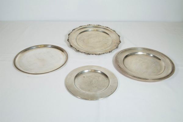 Lot of 4 trays in 800/1000 silver