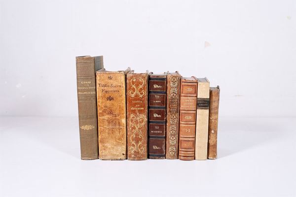 Lotto di 8 libri  (Inizio XIX secolo)  - Asta Fine Art e arredi con una selezione di opere proveniente da un collezionista privato - DAMS Casa d'Aste