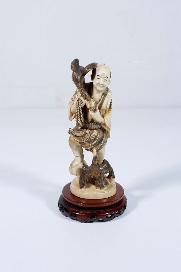 Fisherman  (Far East, first half of the 20th century)  - Auction Fine art and furniture with a selection of old masters from a private collector - DAMS Casa d'Aste