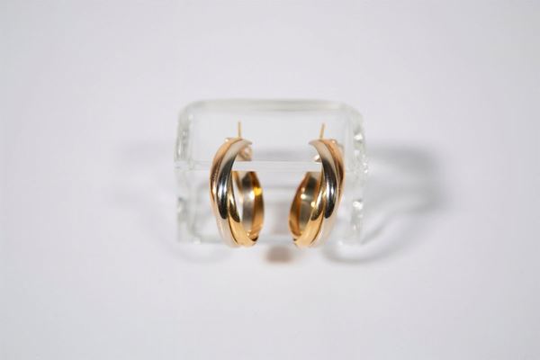 Pair of 750/1000 gold band earrings