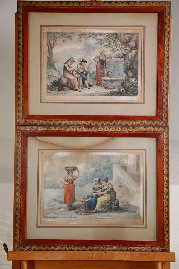 Pair of etchings by Bartolomeo Pinelli