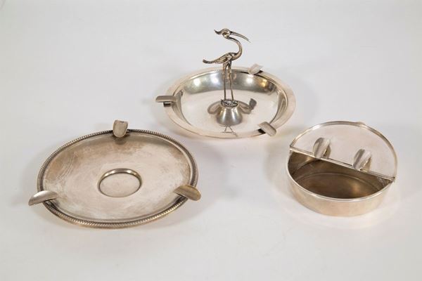 Lot of 3 800/1000 silver ashtrays  (Italy, mid-20th century)  - Auction Fine art and furniture from private collectors - DAMS Casa d'Aste