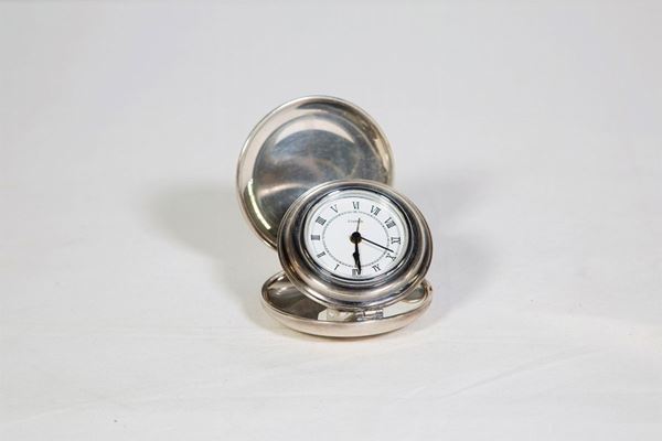 Desk clock in 800/1000 silver  (Second half of the 20th century)  - Auction Fine art and furniture from private collectors - DAMS Casa d'Aste