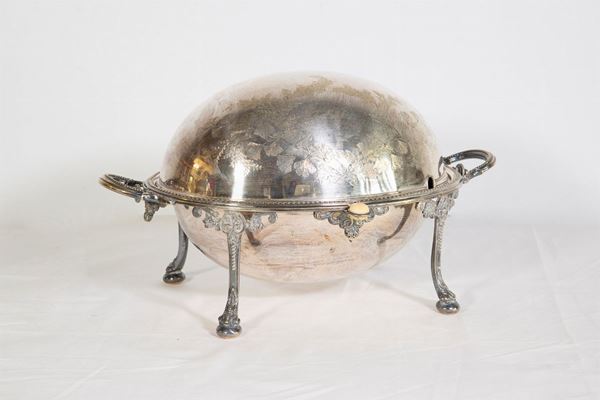 Chafing dish in silver metal  (Mid 20th century)  - Auction Fine art and furniture from private collectors - DAMS Casa d'Aste