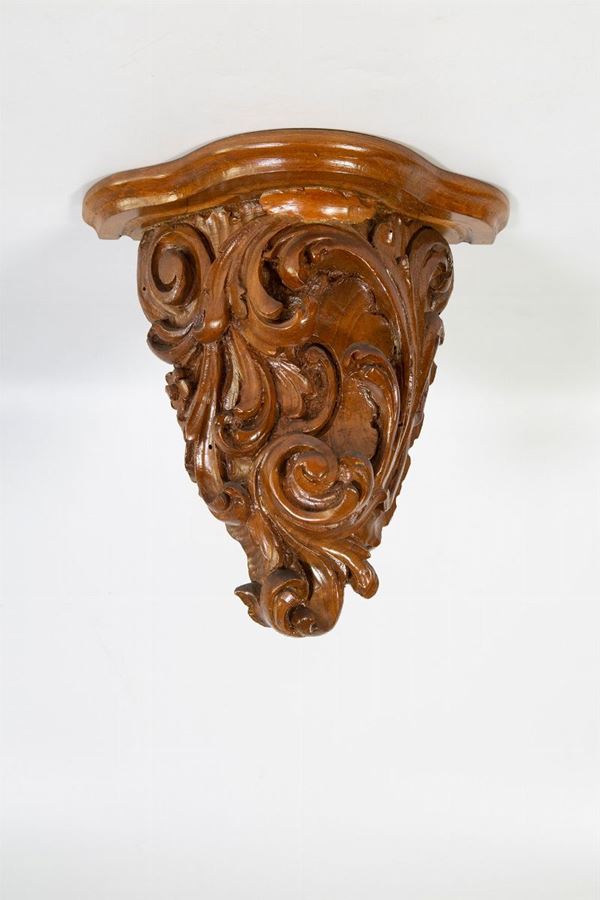 Mensola in legno  (Elementi antichi rimontati, metà XX secolo)  - Asta Fine art e arredi provenienti da collezionisti privati - DAMS Casa d'Aste