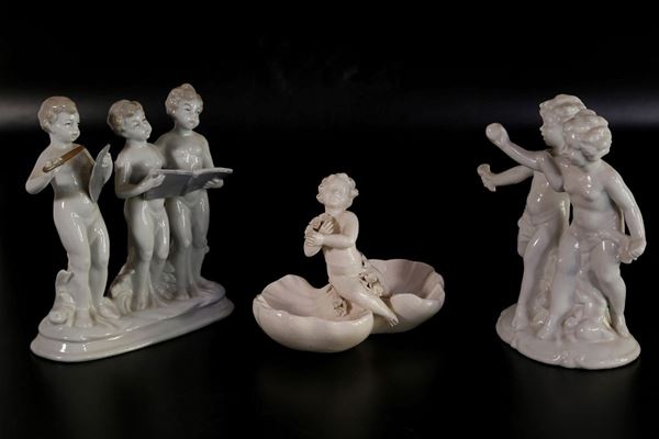 Lot of 3 groups of sculptures  (mid 20th century)  - Auction ONLINE TIMED AUCTION - CHRISTMAS EDITION - DAMS Casa d'Aste
