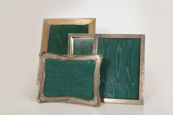 Lot of 4 800/1000 silver photo frames
