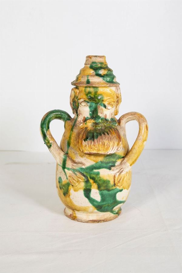 Bottiglia antropomorfa  (Sicilia, inizi XX secolo)  - Asta Fine art e arredi provenienti da collezionisti privati - DAMS Casa d'Aste