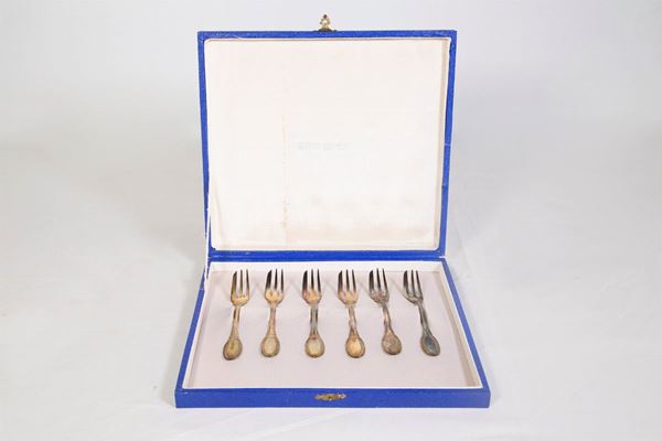 Set of 6 forks in 800/1000 silver