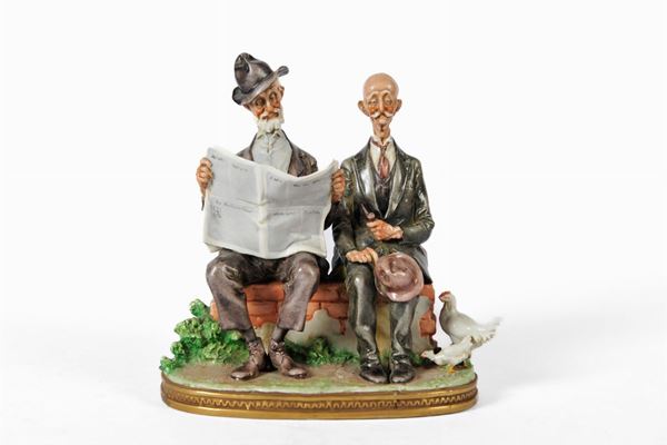 Pair of grandparents on a low wall  (Italy, early 1960s)  - Auction ONLINE TIMED AUCTION - CHRISTMAS EDITION - DAMS Casa d'Aste