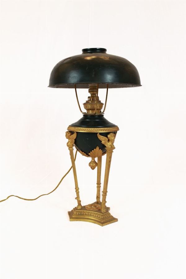 Electrified oil lamp  (Mid 19th century)  - Auction ONLINE TIMED AUCTION - CHRISTMAS EDITION - DAMS Casa d'Aste
