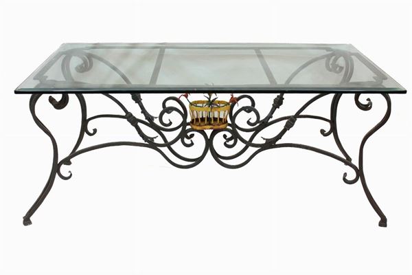 Wrought iron table  (Italy 20th century)  - Auction Antique and modern furnishings from illustrious Roman collections - DAMS Casa d'Aste