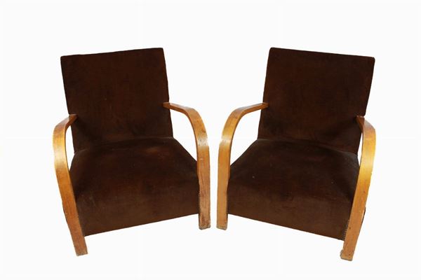 Pair of armchairs  (first half of the 20th century)  - Auction Antique and modern furnishings from illustrious Roman collections - DAMS Casa d'Aste
