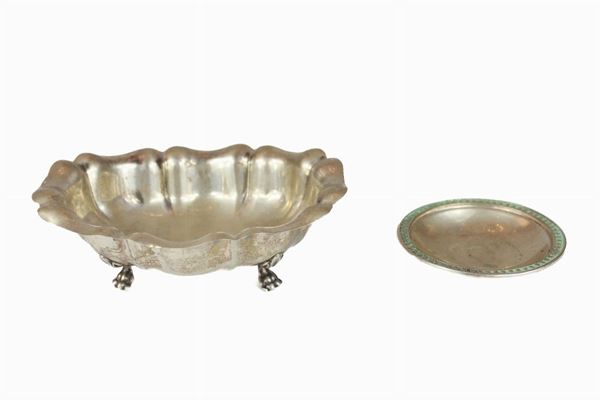 Lotto di 2 oggetti in argento 800/1000  (Italia, seconda metà XX secolo)  - Asta Importanti arredi antichi e moderni provenienti da illustri collezioni romane - DAMS Casa d'Aste