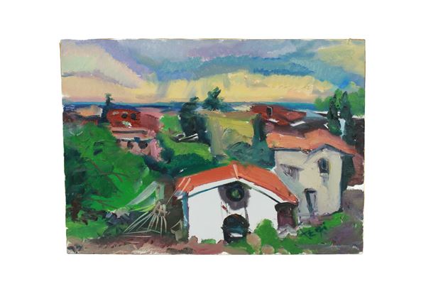 Ilir Zefi - Paesaggio con tetti e case