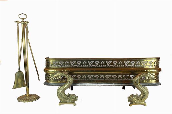 Fireplace tool set  (20th century)  - Auction Antique and modern furnishings from illustrious Roman collections - DAMS Casa d'Aste