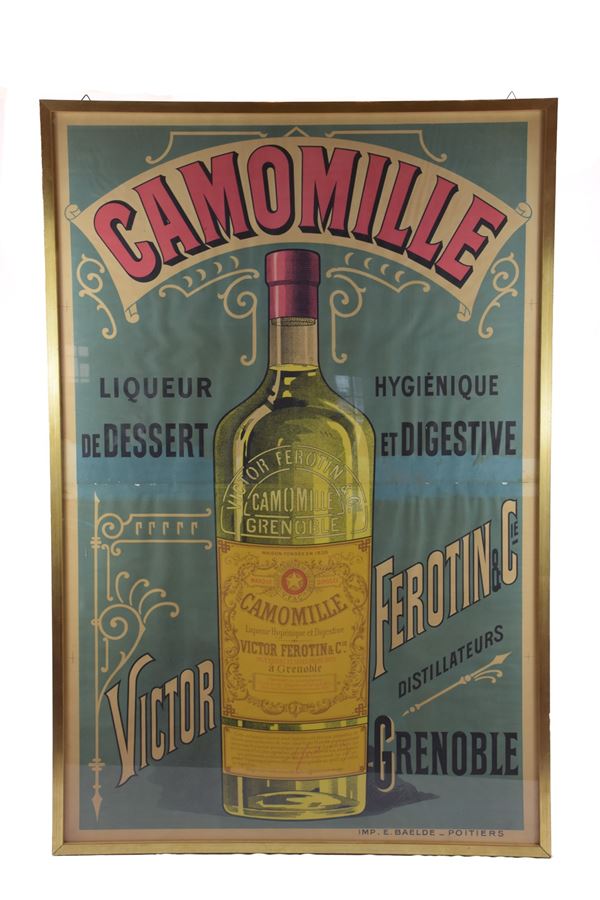 Manifesto pubblicitario "Camomille - Liqueur Higiénique de dessert et digestive"