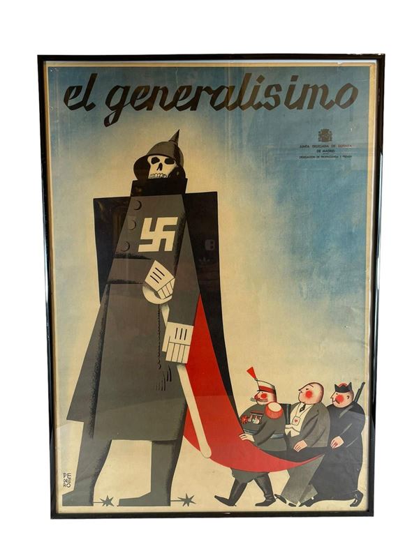 Manifesto El Generalismo  (Spagna XX sec.)  - Asta Arredamenti Antichi e Moderni - Web Only - DAMS Casa d'Aste