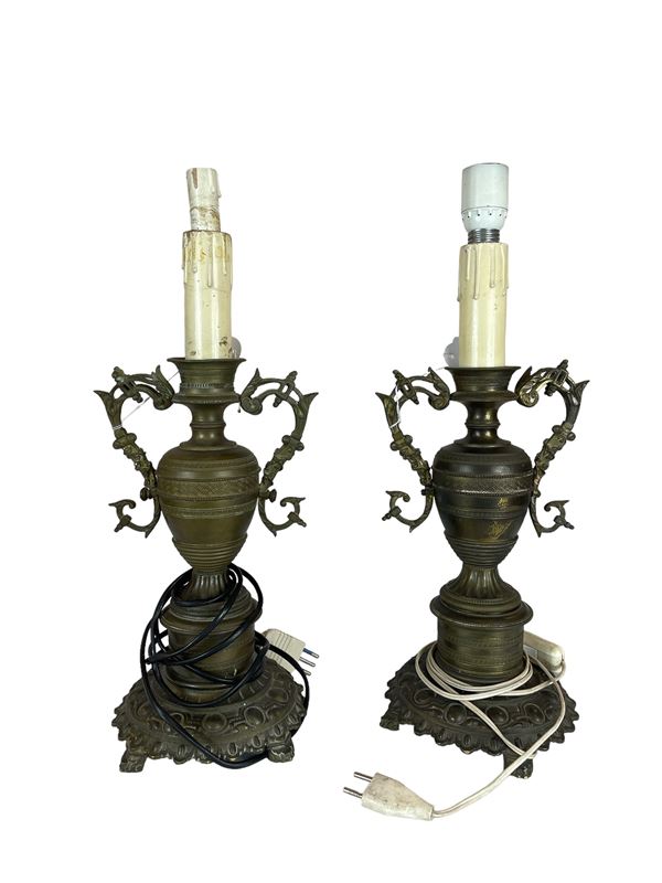 Coppia di lampade da tavolo  (prima metà XX secolo)  - Asta Arredamenti Antichi e Moderni - Web Only - DAMS Casa d'Aste