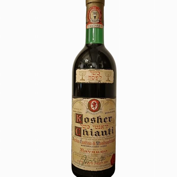 Bottiglia vino rosso Chianti Kosher