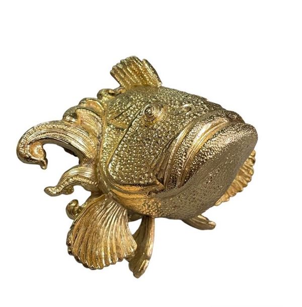 Lotto di 4 elementi decorativi zoomorfi in bronzo dorato