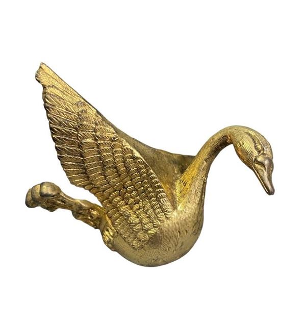Lotto di 6 elementi decorativi zoomorfi in bronzo dorato
