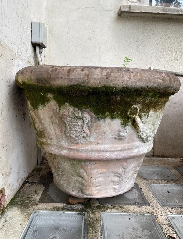 Coppia di vasi in terracotta rotondi - Antica Fornace Berti e Figli