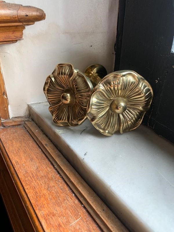 Lotto di 4 coppie porta embrasse in bronzo