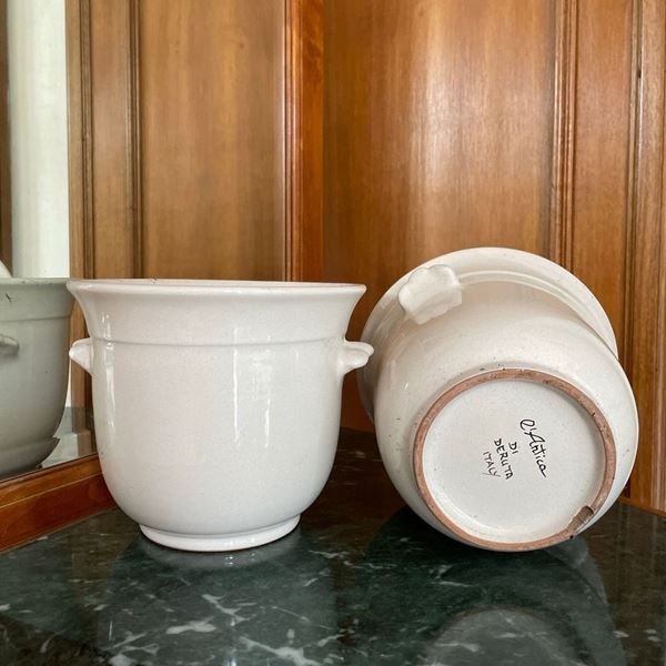 6 piccoli cache-pots - L'Antica di Deruta  - Auction Furnishings, design and decorations from Hotel Aldrovandi Villa Borghese and other properties-Part 2 - DAMS Casa d'Aste