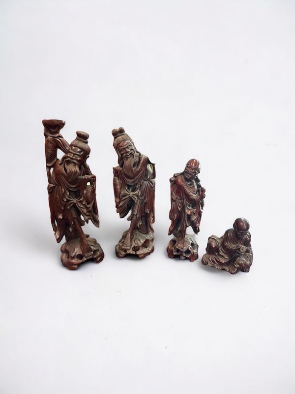 Lotto di quattro figure orientali  (Cina, XIX secolo)  - Asta Brocantage Natalizio - Web Only - DAMS Casa d'Aste