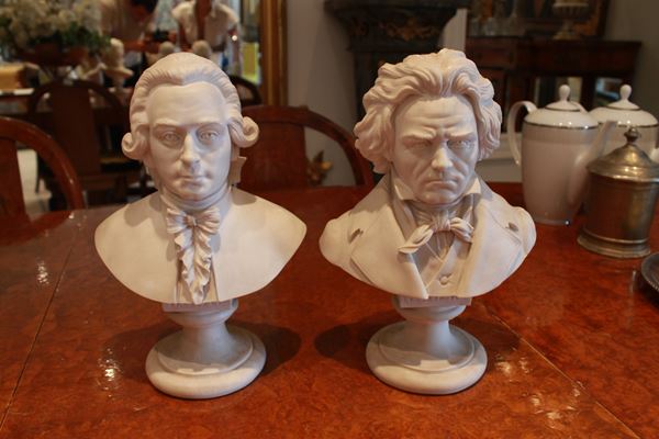 Mozart e Beethoven  - resina - Asta Arredamenti provenienti dalla dimora di un celebre architetto romano - Asta a tempo - DAMS Casa d'Aste