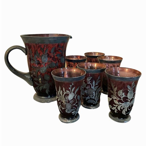 Set di 6 bicchieri con caraffa