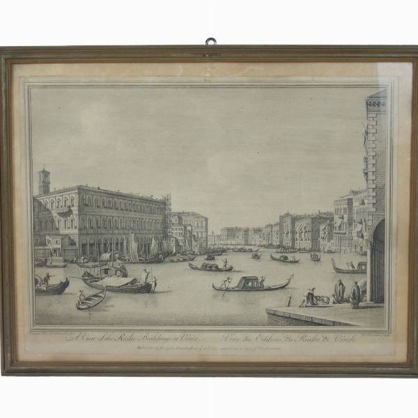 Veduta di Rialto  - acquaforte su carta - Auction Asta estiva a tempo - Al miglior offerente - DAMS Casa d'Aste