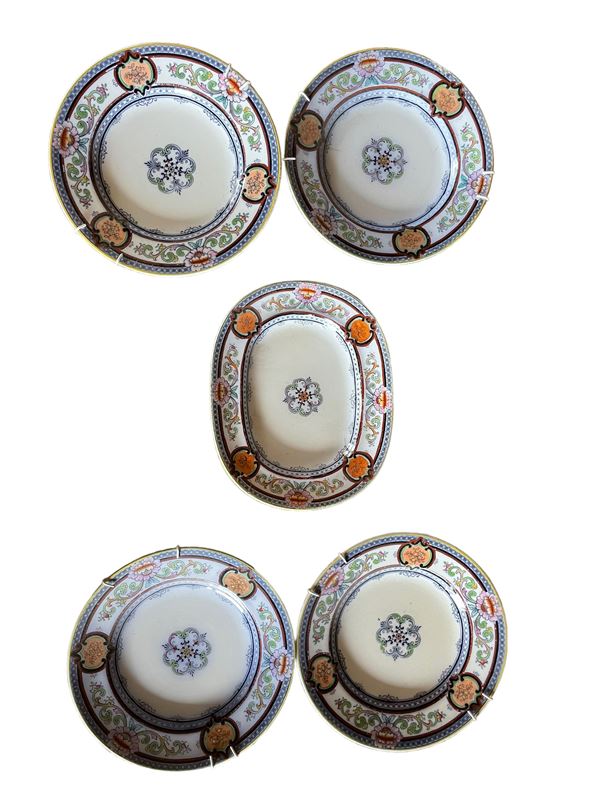 Set di 5 piatti in ceramica