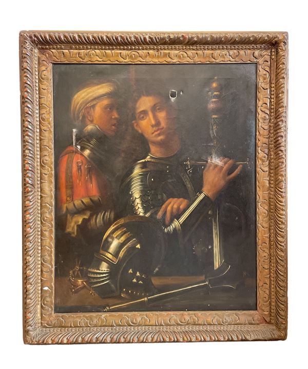 Giorgio da Castelfranco Giorgione - Ritratto di guerriero con scudiero detto "Gattamelata"