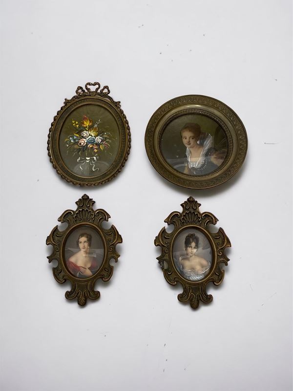 Quattro miniature  (XX sec.)  - Auction Timed auction / Christmas brocantage - DAMS Casa d'Aste