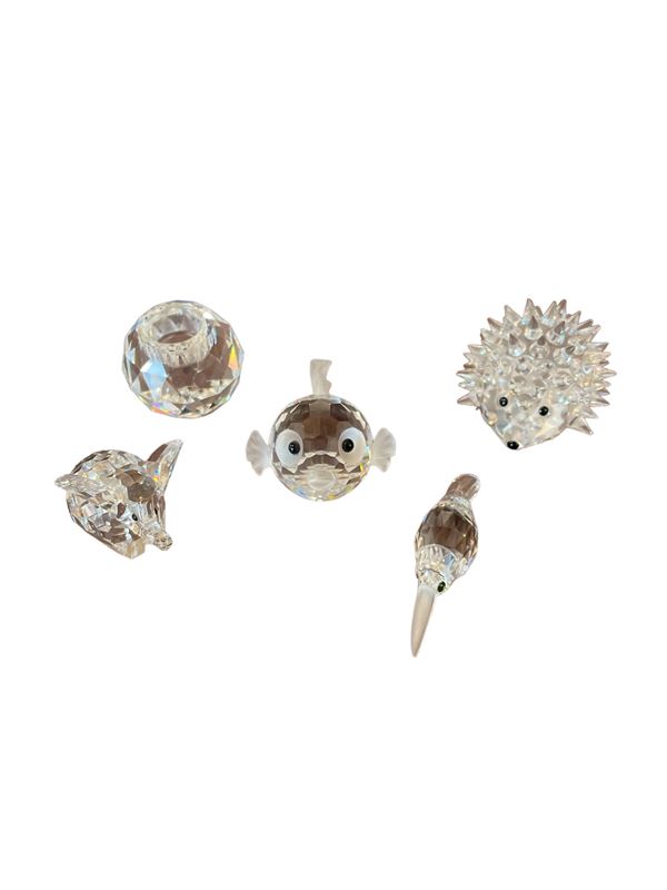 Piccola collezione di cinque oggetti Swarovski  (XX sec.)  - Auction Summer sale - DAMS Casa d'Aste