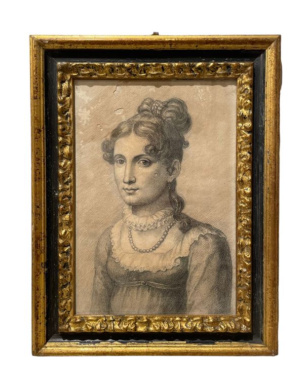 Artista del XIX secolo - Ritratto di giovane fanciulla