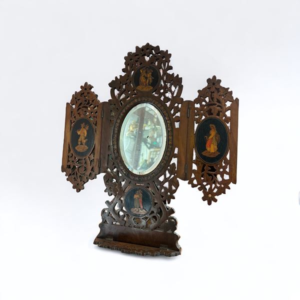 Specchio da tavolo tripartito  (Manifattura di Sorrento, fine XIX secolo)  - Auction Classical and asian art - DAMS Casa d'Aste