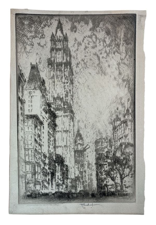 Joseph Pennell - The Woolworth Building - New York