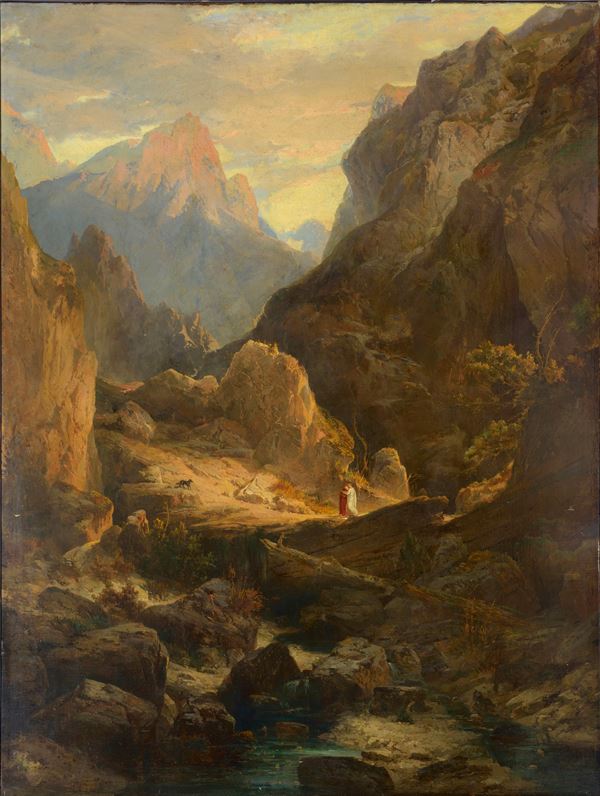 Alexandre Calame - Dante e Virgilio in Purgatorio