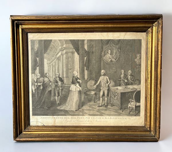 Giacomo Beys : Meeting with the Supreme Pontiff Pius VI  (1801)  - engraving on paper - Auction Summer sale - DAMS Casa d'Aste