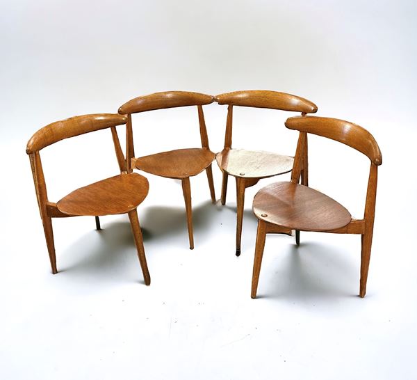 Hans J. Wegner - Gruppo di 4 sedie in palissandro, Heart Chairs